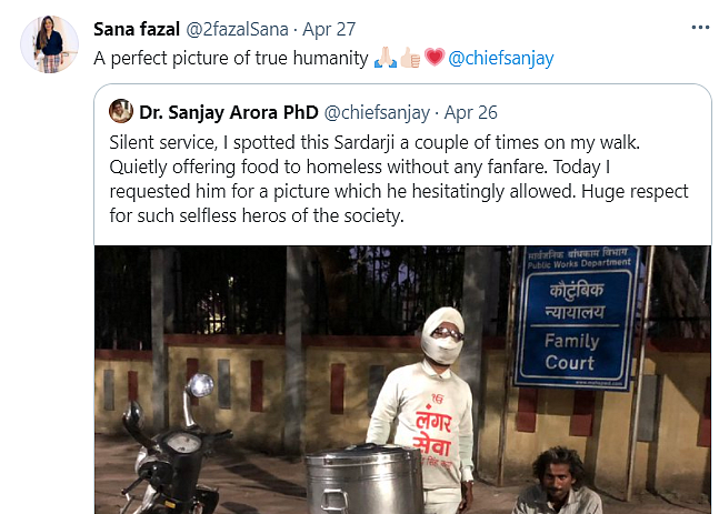 Twitter Hails 'Silent Service' of Man Giving Free Food to the Poor