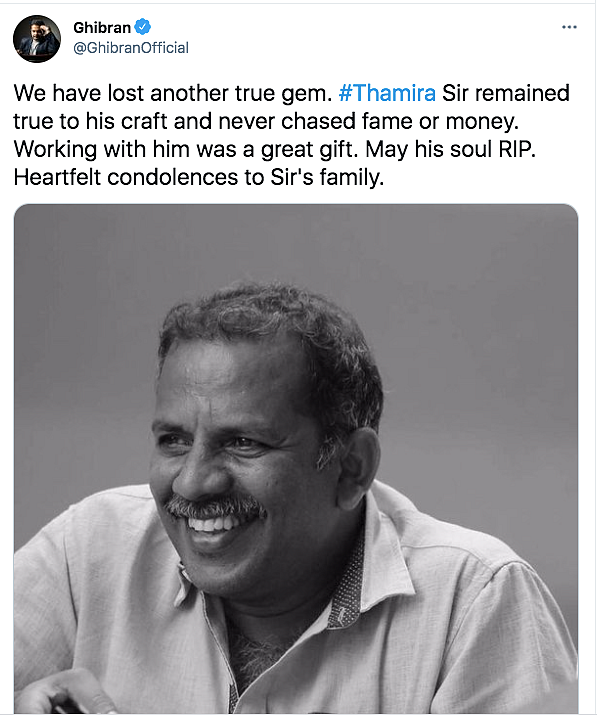 Tamil Filmmaker Thamira Passes Away Due to COVID