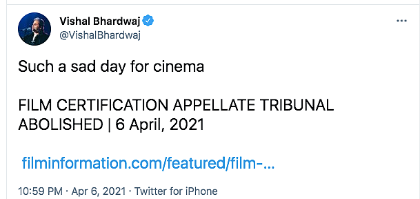 Vishal Bhardwaj on Film Certification Appellate Tribunal Abolition