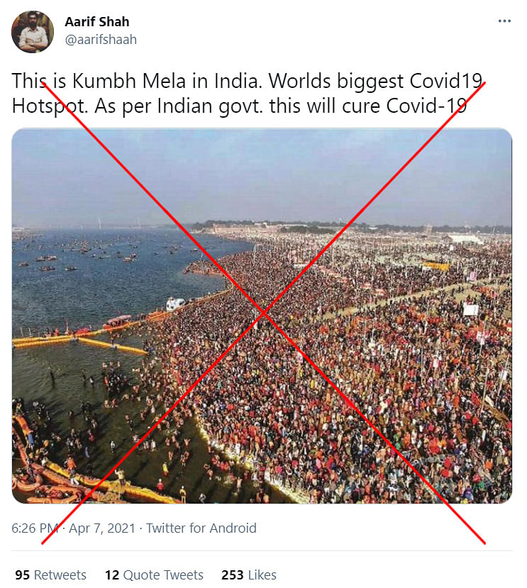 We found that the viral image was actually from Prayag Kumbh that took place in 2019 in UP’s Prayagraj. 