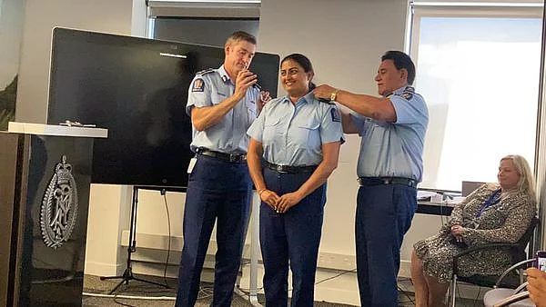 <div class="paragraphs"><p>Mandeep Kaur being promoted to Senior Sergeant of Police in Wellington, NZ</p></div>