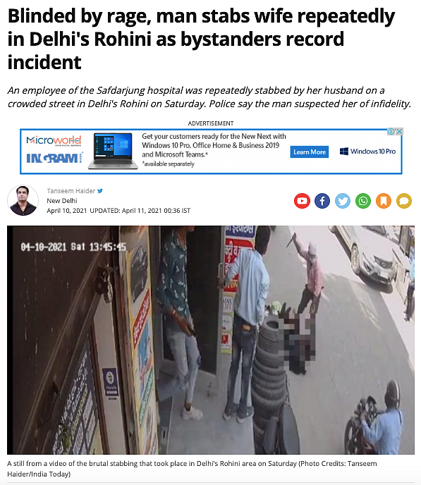 Video of Man Stabbing Wife in Delhi Viral With False Communal Spin