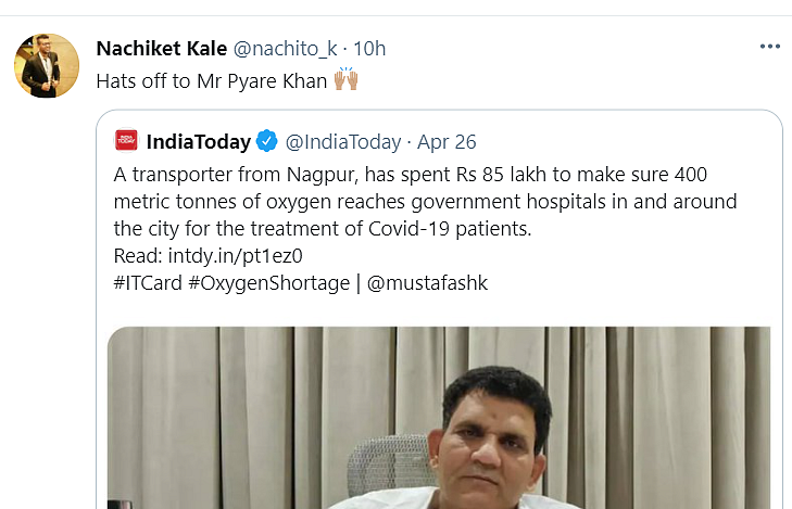 Man Spends 85 Lakh for 400 Metric Tonnes of O2, Twitter Applauds