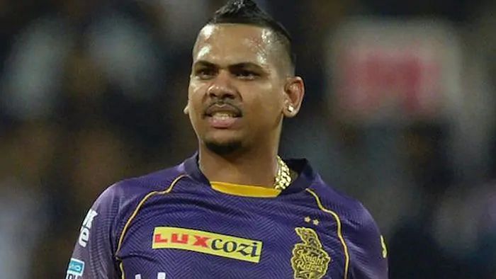 Sunil Narine reacts to getting attacked by the batsman in IPL.&nbsp;