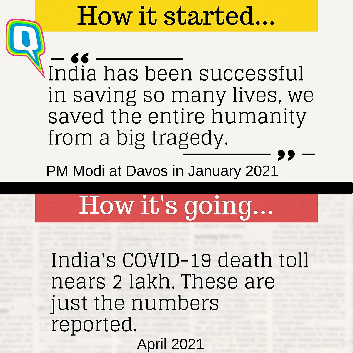 On 26 April, India recorded the highest-ever spike with 3.52 lakh new cases and 2,812 deaths.