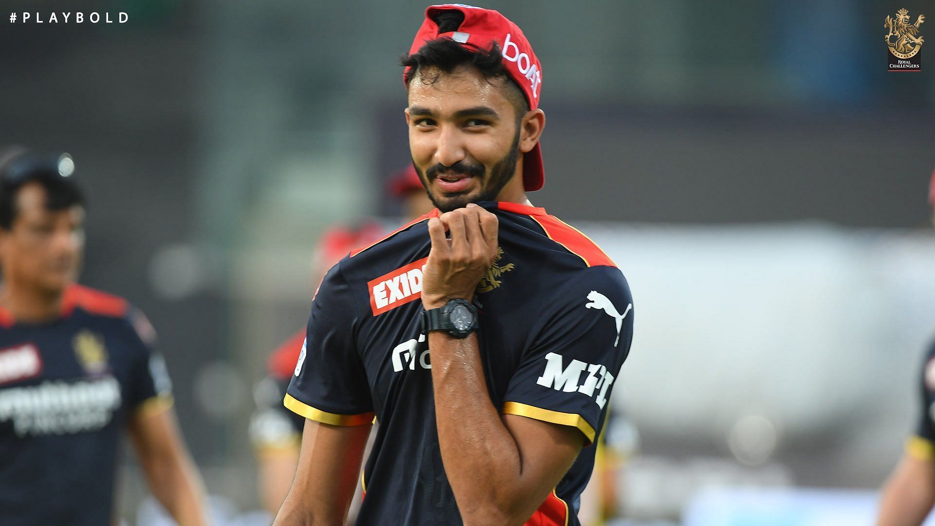 Devdutt Padikkal at a training session with RCB.&nbsp;