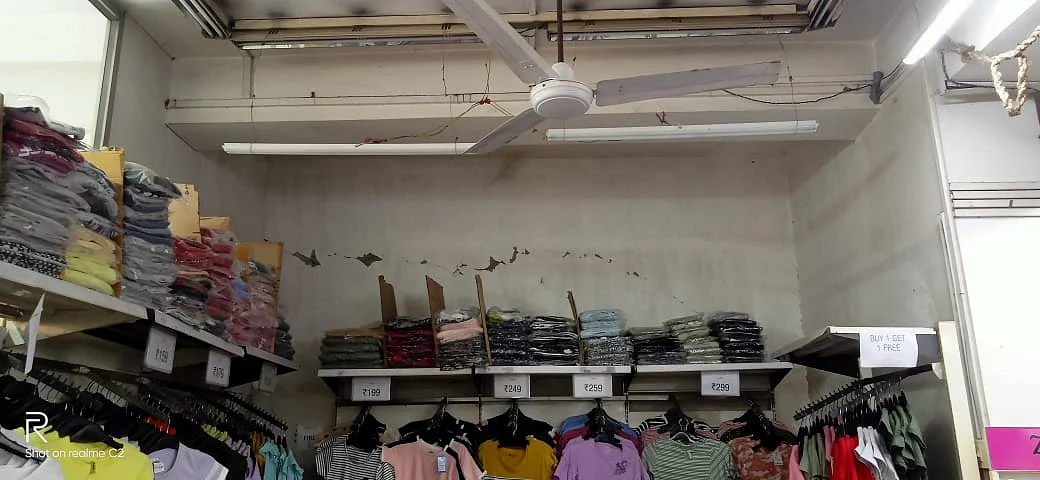 Cracks on the walls of a commercial establishment that developed due to the tremors.