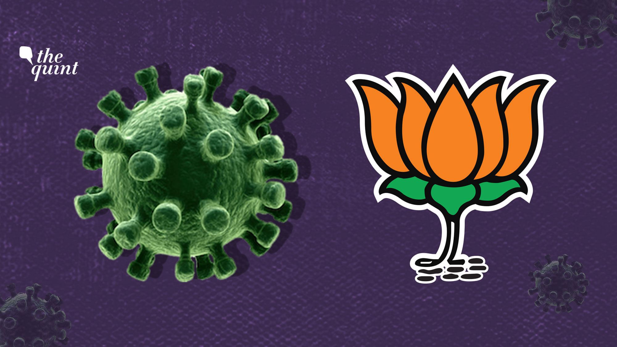 Image of BJP’s lotus symbol and an illustration of the coronavirus used for representational purposes.
