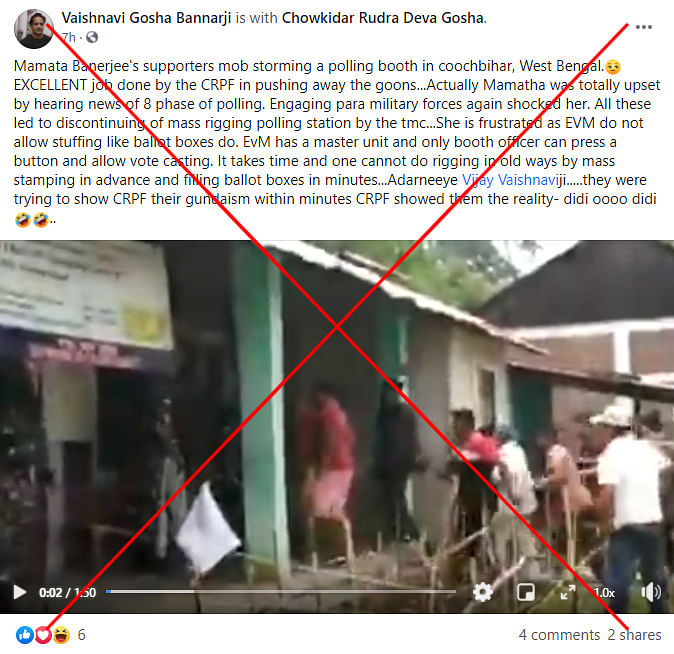 We found that the video was actually form a 2019 incident that occurred at a polling station in Manipur.