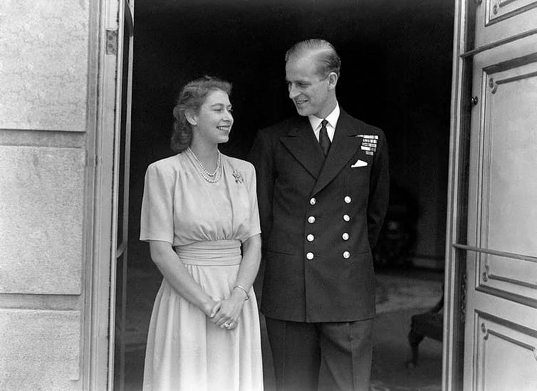 The official 1947 engagement picture for Princess Elizabeth and her youthful consort. 
