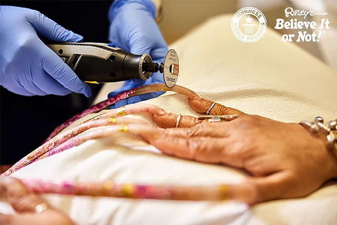 <div class="paragraphs"><p>Williams getting her nails cut at the Trinity Vista Dermatology, Texas</p></div>