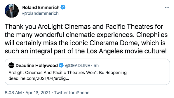 ArcLight Cinemas and Pacific Theatres operated around 300 screens in South California.