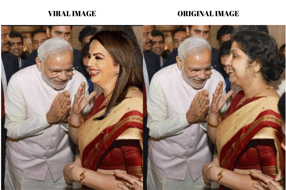 The original image was published in a 2018 article in which PM Modi was seen greeting one Deepika Mondol.