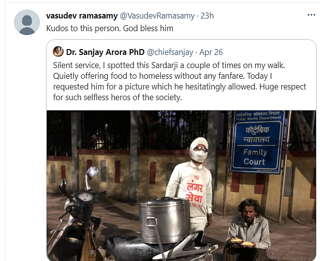 Twitter Hails 'Silent Service' of Man Giving Free Food to the Poor