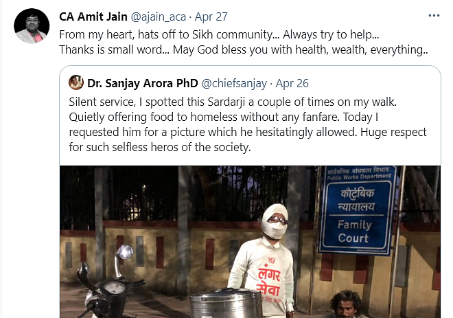 Twitter Hails 'Silent Service' of Man Giving Free Food to the Poor