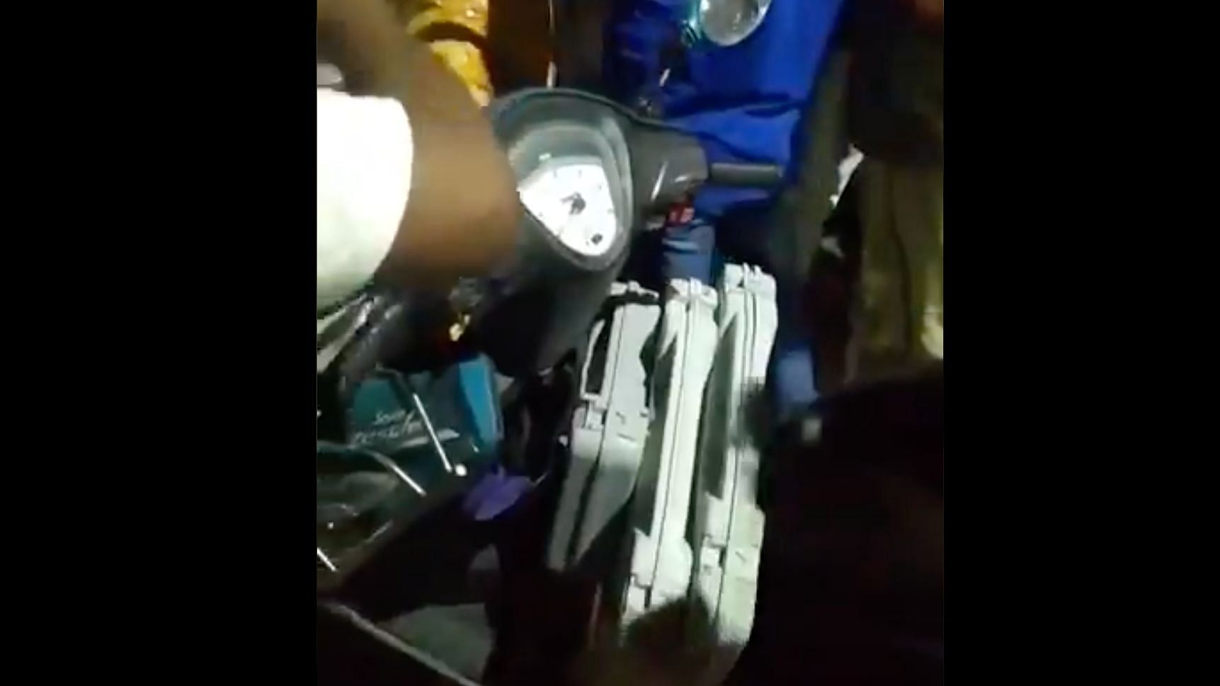 Three men were found carrying two EVMs and one VVPAT machine on two-wheelers in Velachery.