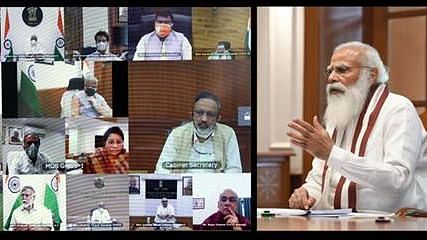 PM Narendra Modi chaired a virtual meeting today with the council of ministers to assess the COVID situation.