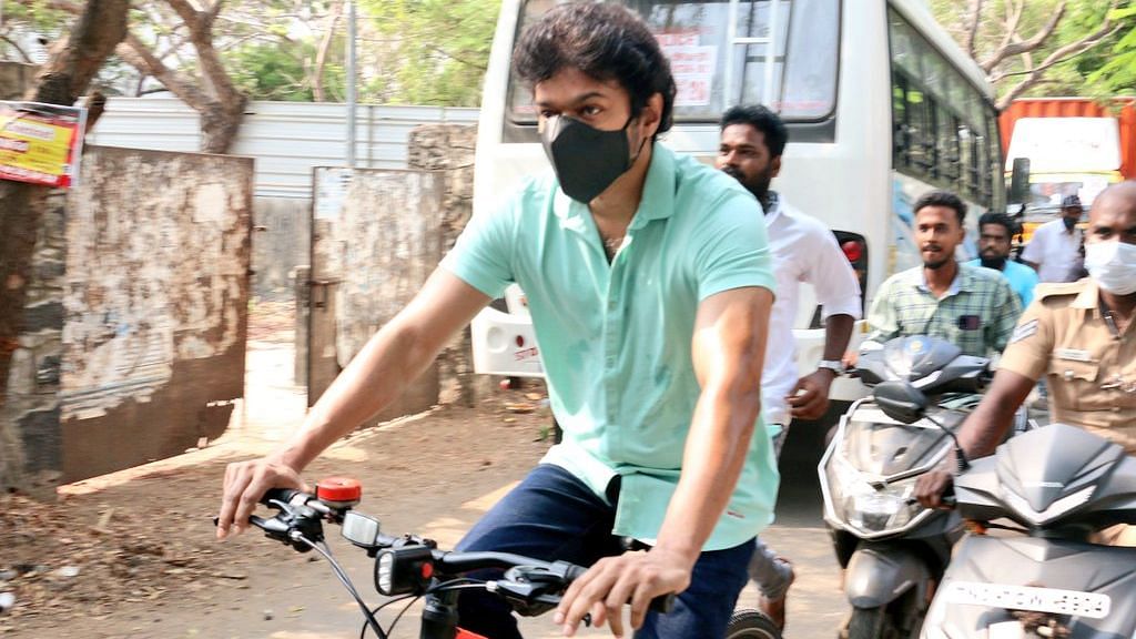  Vijay Cycling to Cast Vote Creates Buzz; Actor's Team Clarifies