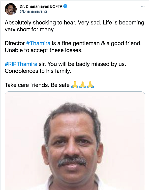 Tamil Filmmaker Thamira Passes Away Due to COVID