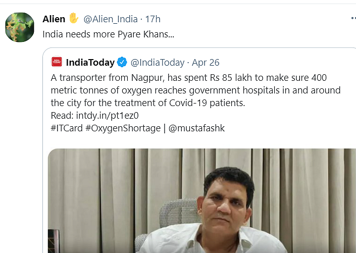 Man Spends 85 Lakh for 400 Metric Tonnes of O2, Twitter Applauds