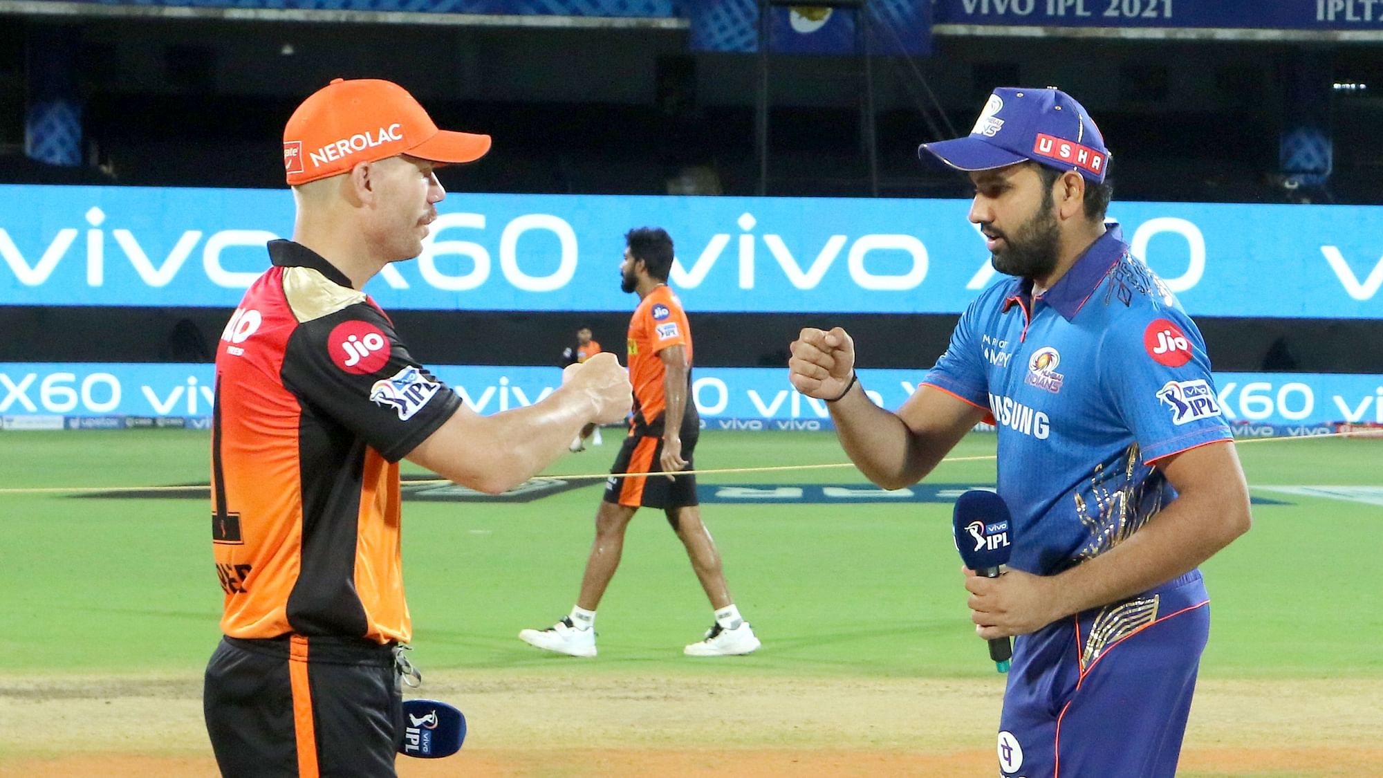 Rohit Sharma has won the toss and elected to bat first against David Warner’s Sunrisers Hyderabad.
