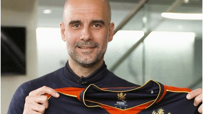 Manchester City manager Pep Guardiola posted a video on social media with this IPL jersey.