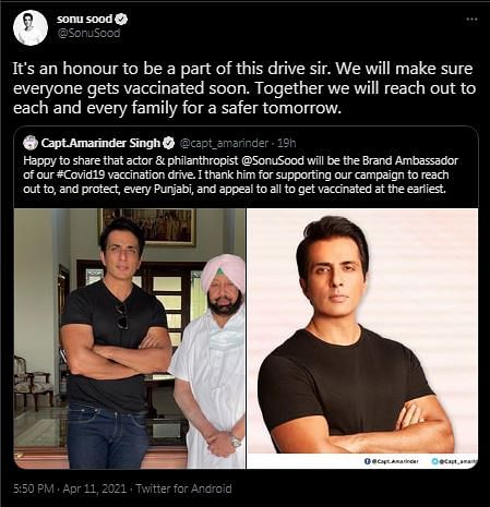 Sonu Sood Appointed Brand Ambassador of Punjab's Vaccination Drive