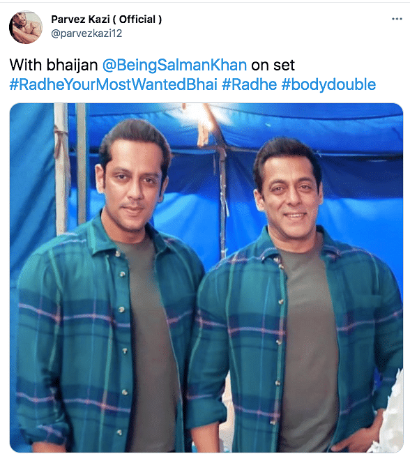 In the pic, Salman Khan and Parvez can be seen wearing identical outfits. 