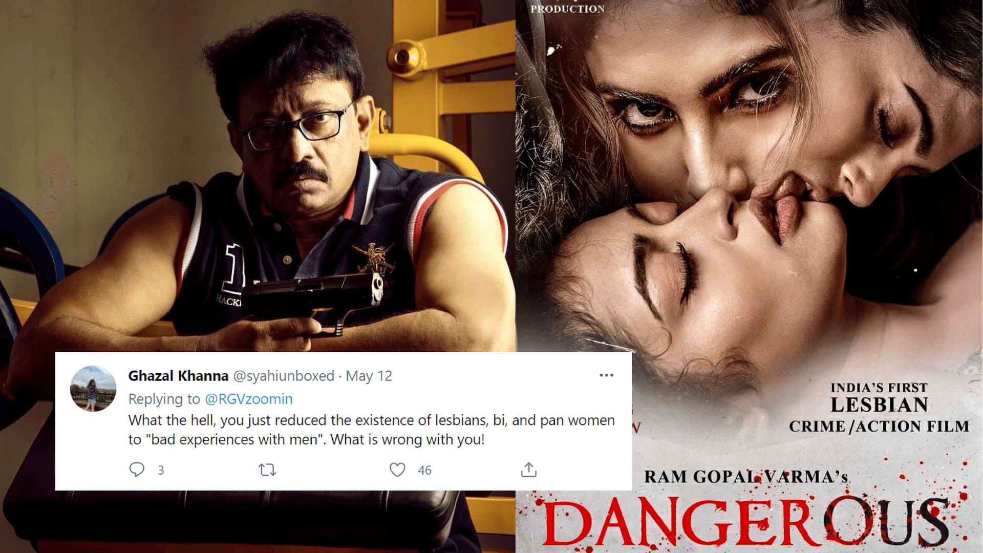 <div class="paragraphs"><p>Twitter Is Unamused As RGV Releases Poster of 'Dangerous'</p></div>