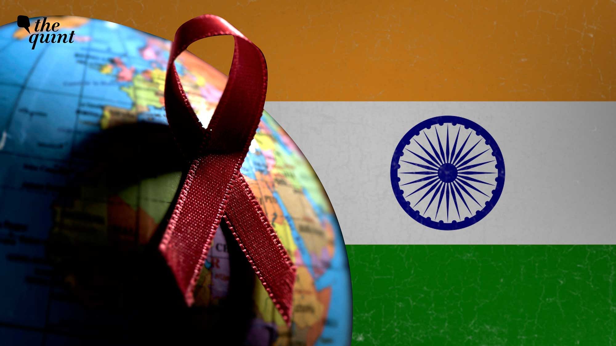 Image of Indian flag and AIDS fight symbol used for representation.