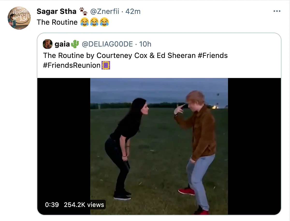 Ed Sheeran Recreated the Friends Routine and Twitter Is All for It