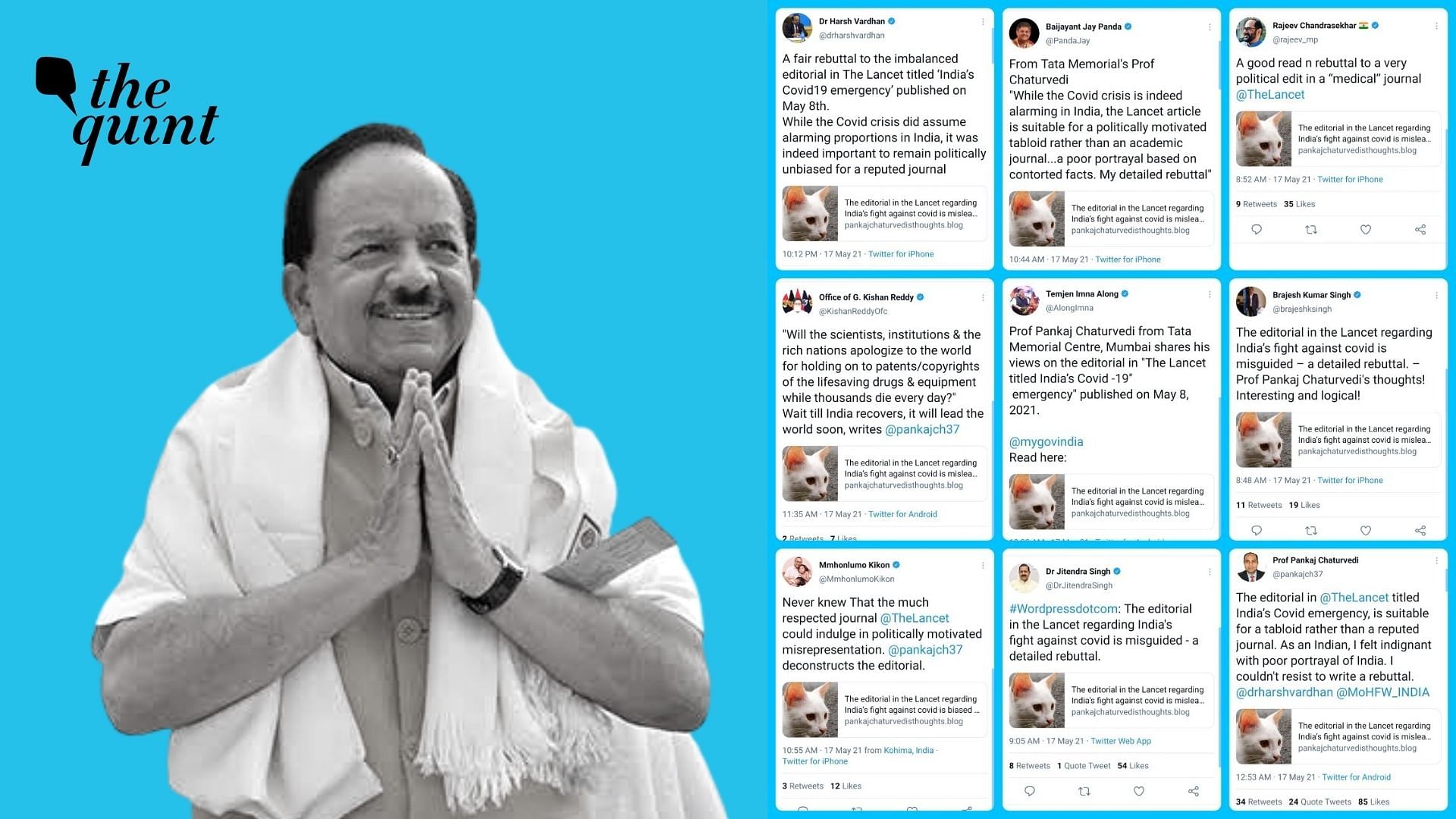 Dr Harsh Vardhan along with several other BJP leaders criticised for sharing a ‘not so sensible’ blog rebutting Lancet’s editorial on India’s COVID management.