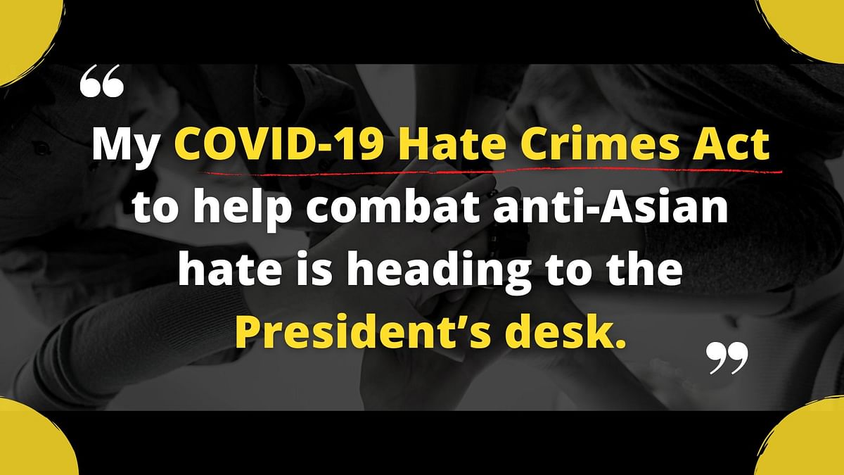 The bill against COVID-motivated hate crimes against the Asian community received 364 votes in its favour.