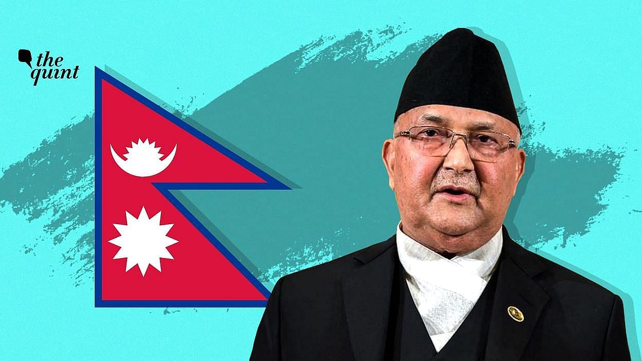 Image of PM KP Oli and the Nepali flag used for representational purposes.