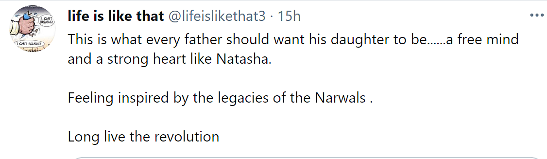 Twitter Reacts: Natasha Narwal couldn't get bail to see her ailing father before he passed away of COVID19