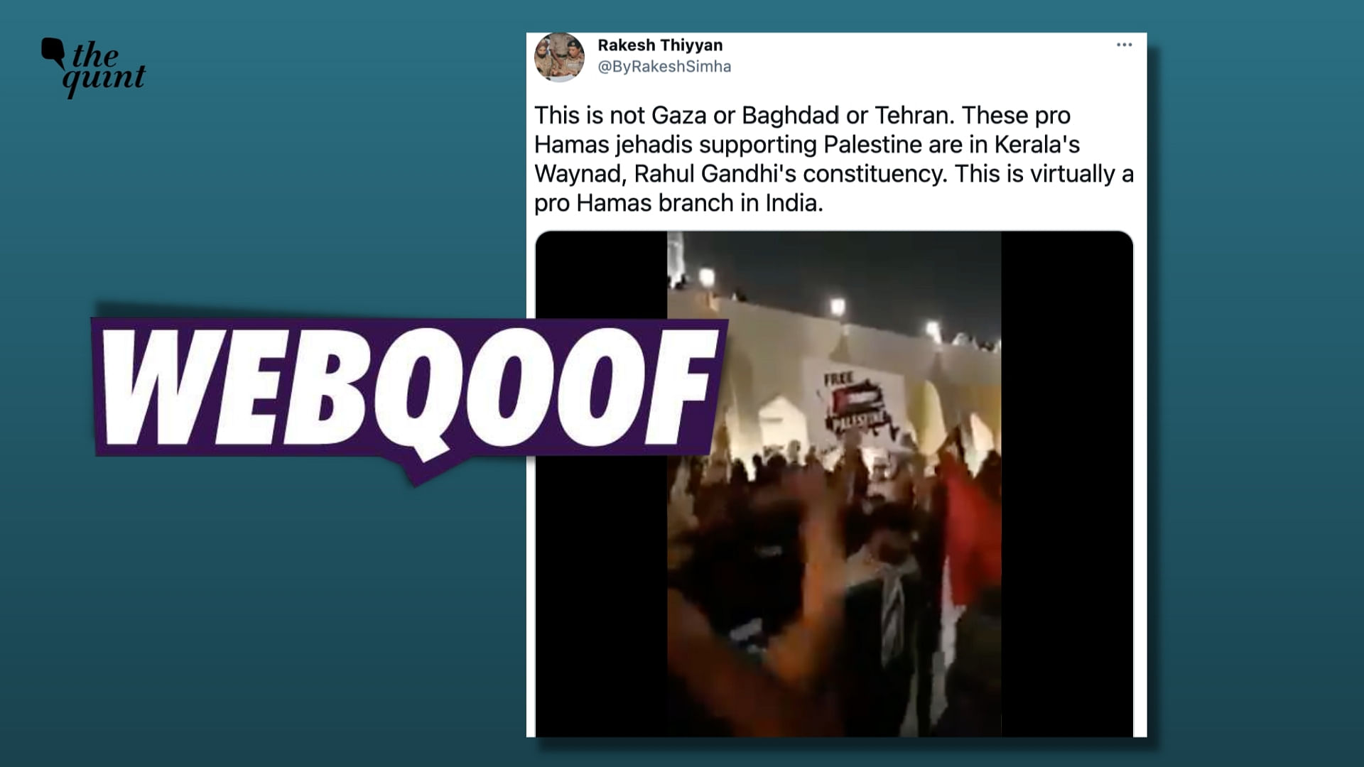 A video from Qatar was passed off with a false claim that people gathered in Kerala’s Wayanad to show support towards Palestine.