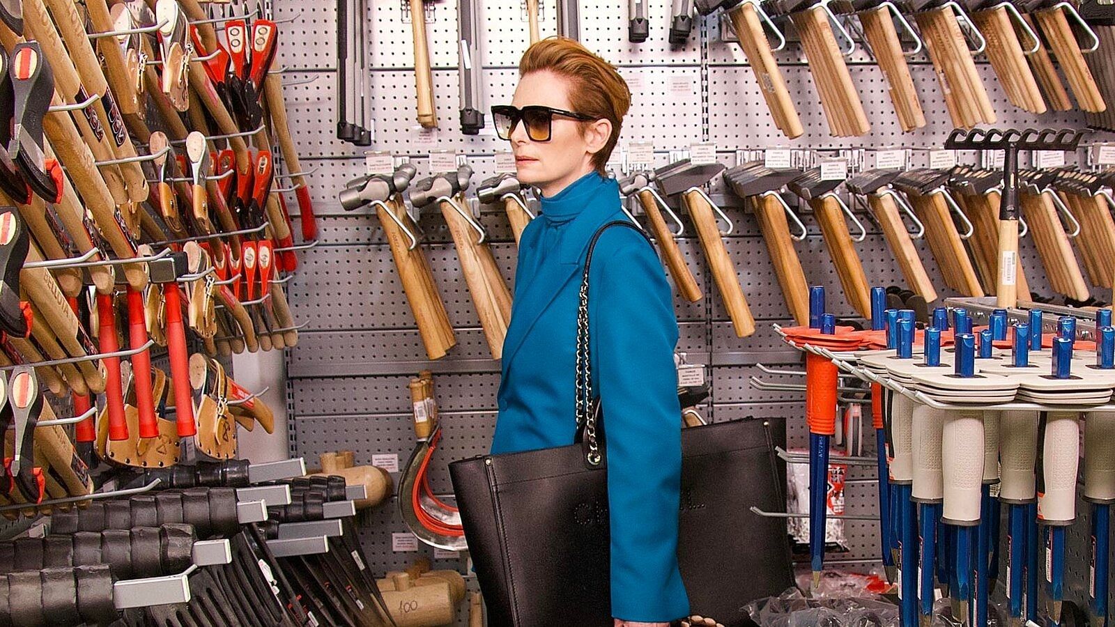<div class="paragraphs"><p>Tilda Swinton in a hardware store in a still from 'The Human Voice'</p></div>