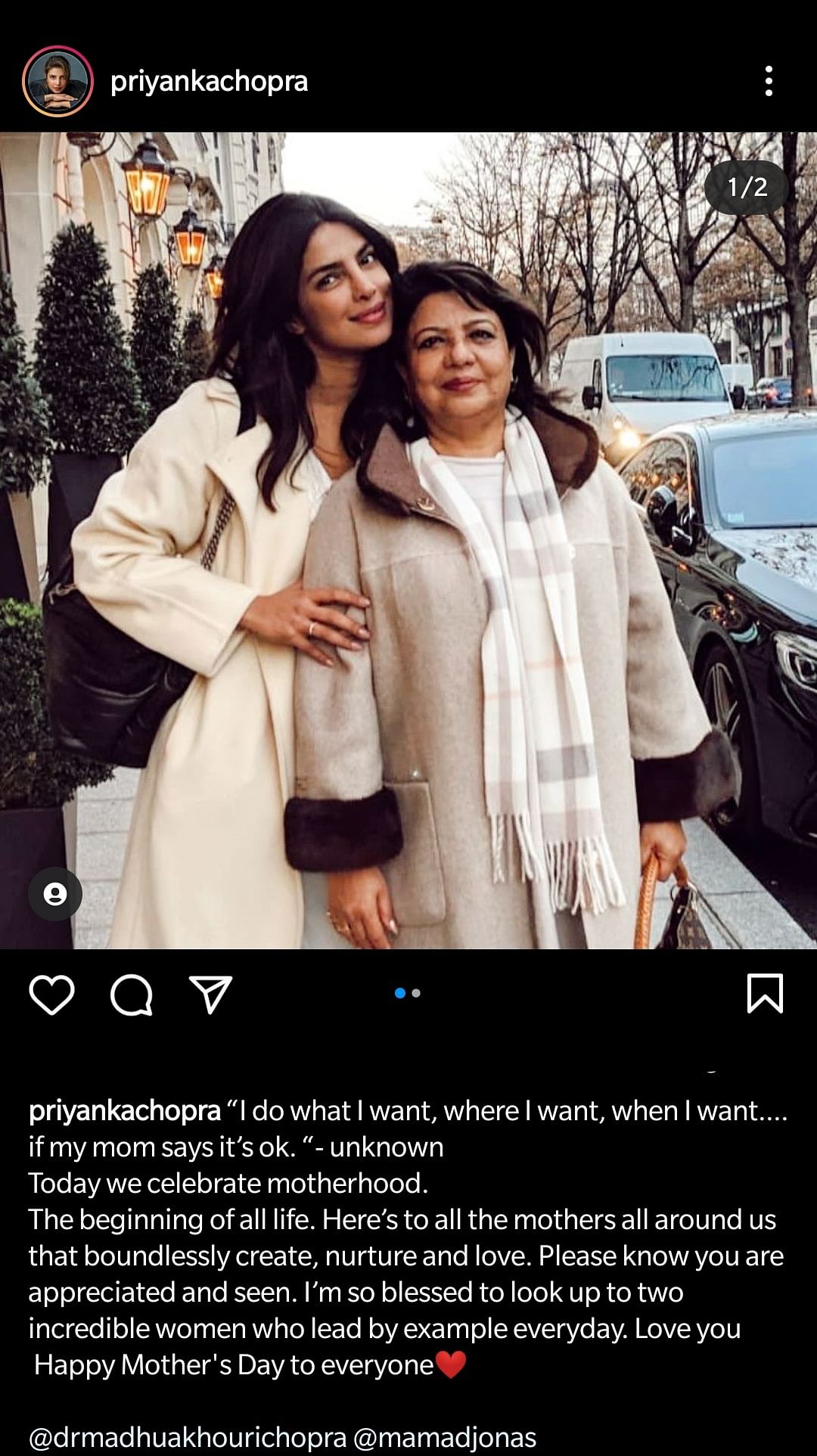 Celebs wish their mothers on Mother's Day.