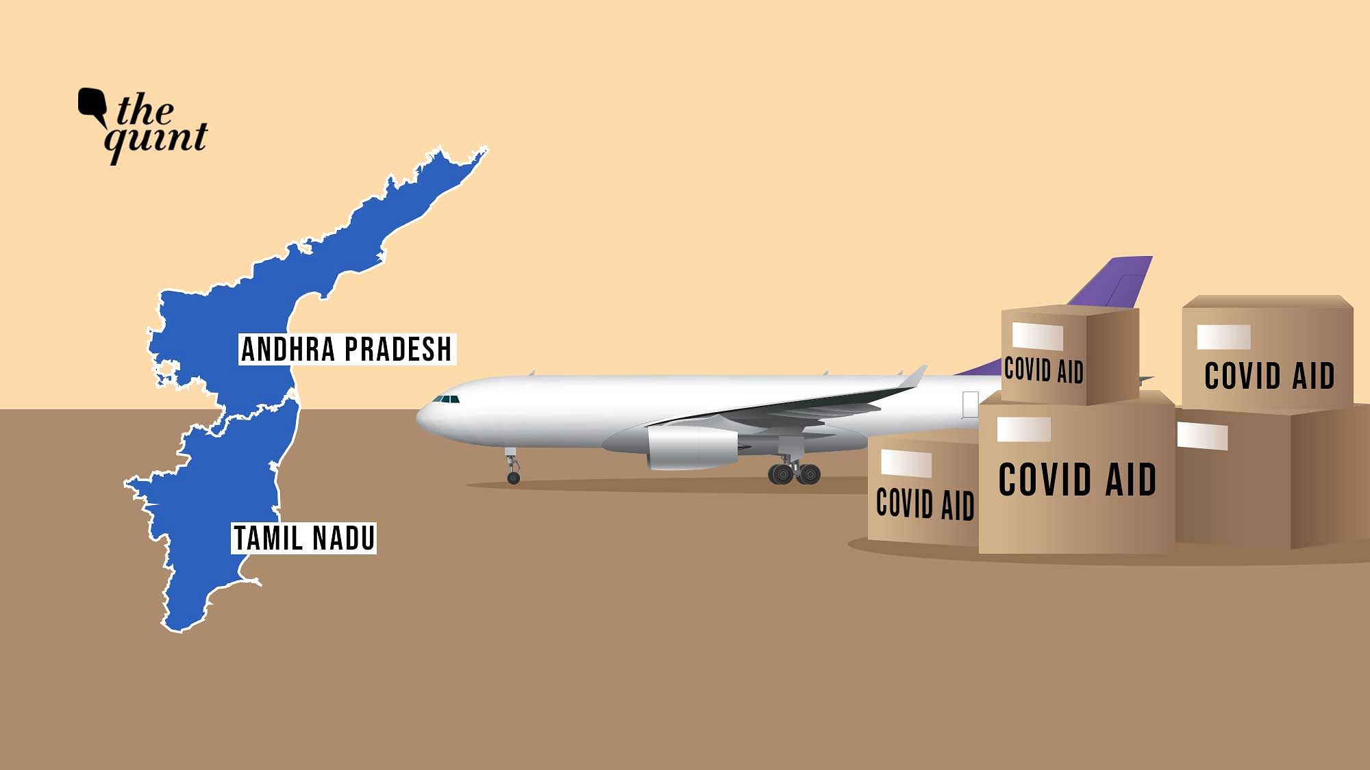 Foreign aid that has reached Andhra Pradesh and Tamil Nadu is a fraction of what has reached India.