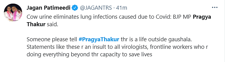 Pragya Thakur Says Cow Urine Helps Avoid COVID-19, Gets Trolled