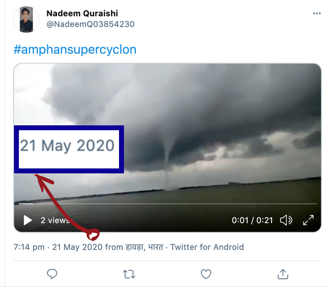 No, Video Doesn’t Show Tornado That Hit WB Ahead of Cyclone Yaas
