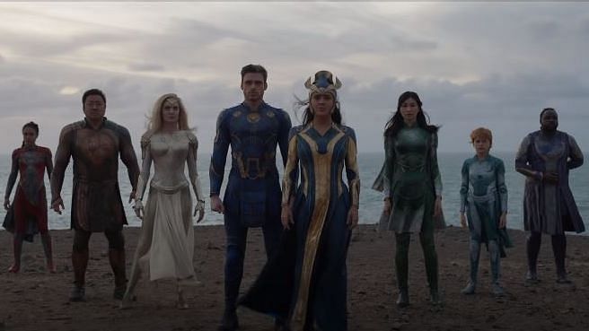 <div class="paragraphs"><p>The Marvel Studios' Eternals directed by Chloe Zhao stars Angelina Jolie, Salma Hayek among others</p></div>