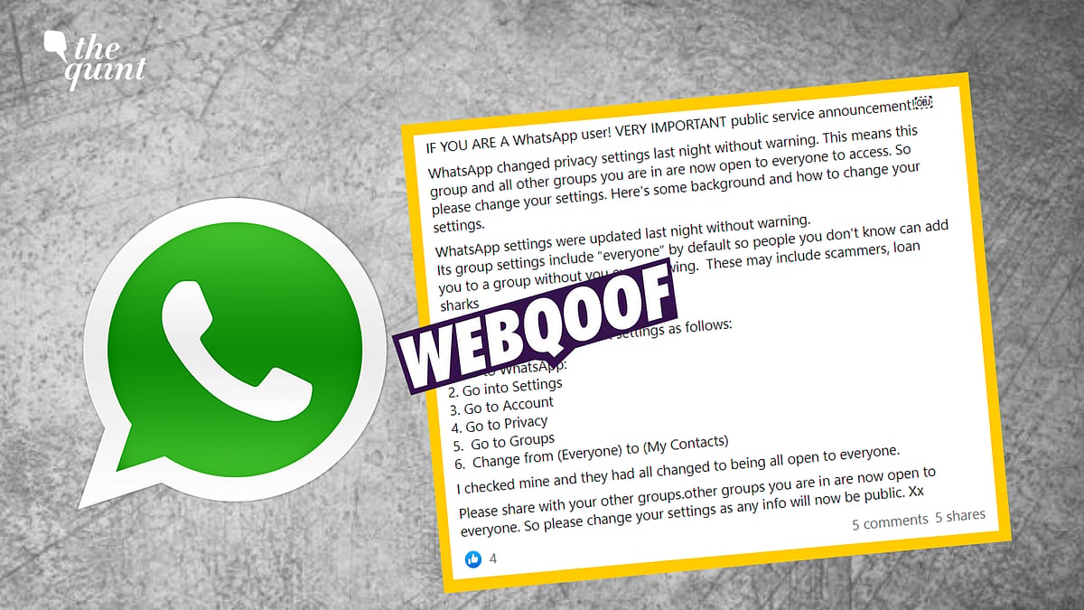 Fact-Check | No, WhatsApp Doesn't Have a 'Secret Update' To Groups Privacy Settings - Vimarsana News