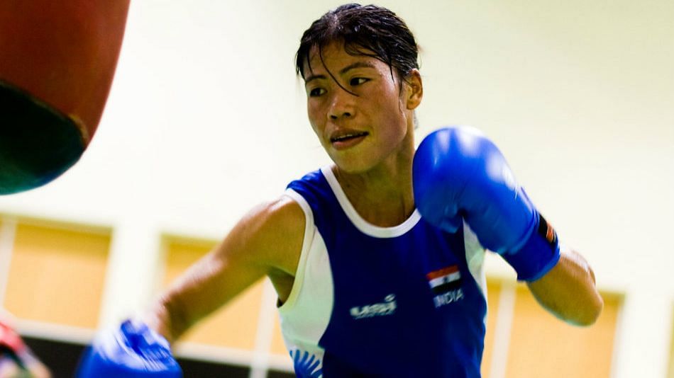 Marykom in action at training.&nbsp;