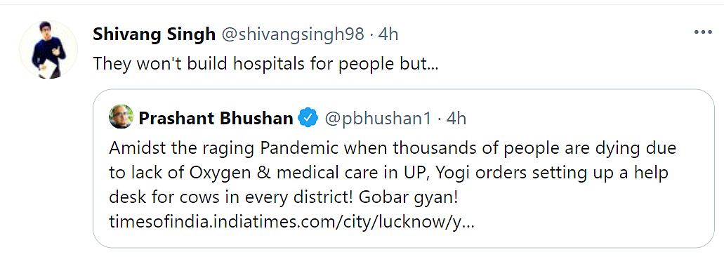 UP Govt Launches Help Desks for Cows Amid COVID, Twitter Reacts
