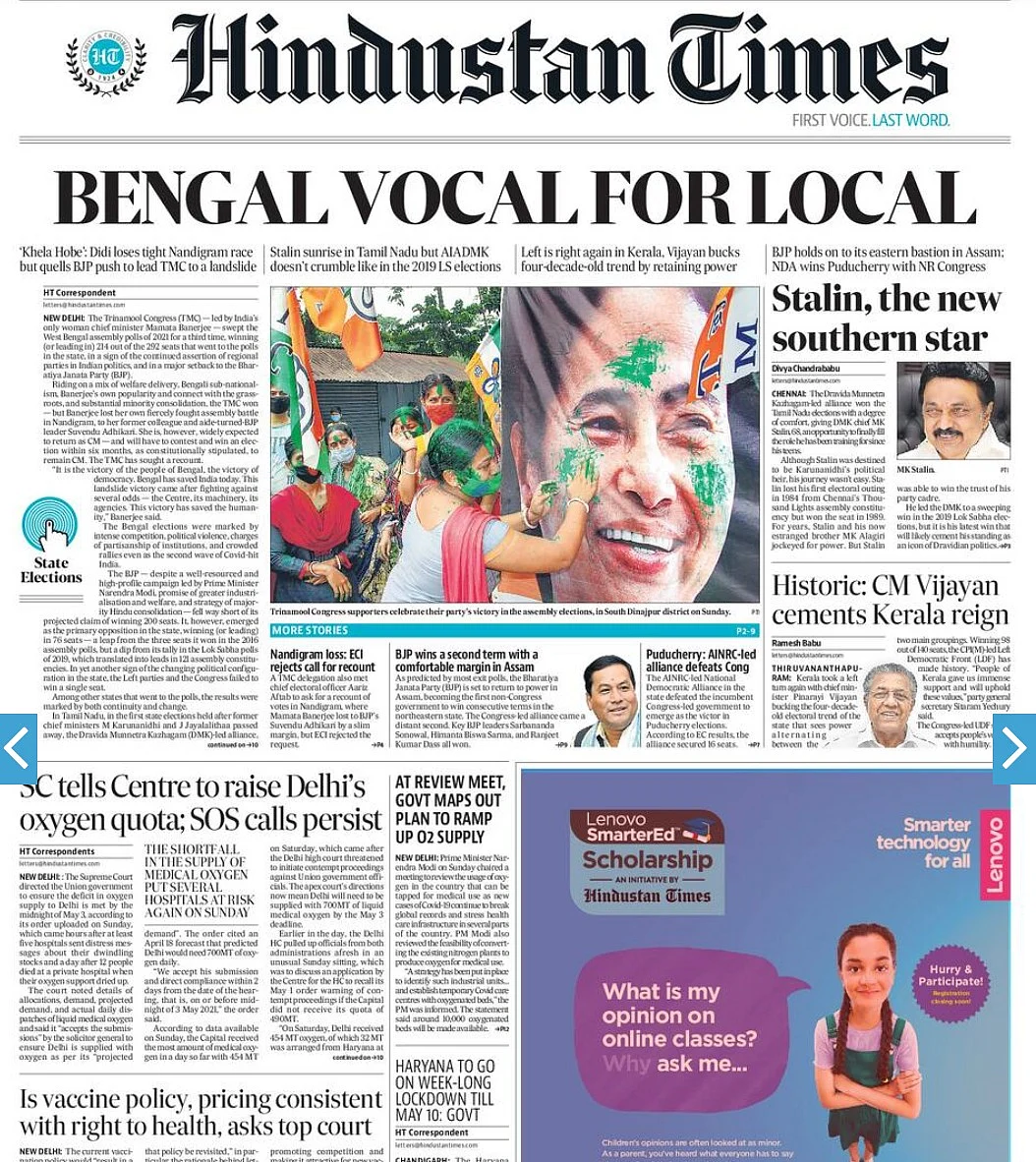 ‘DIDI’S DAY’: How Newspapers Looked Day After Mamata’s Win