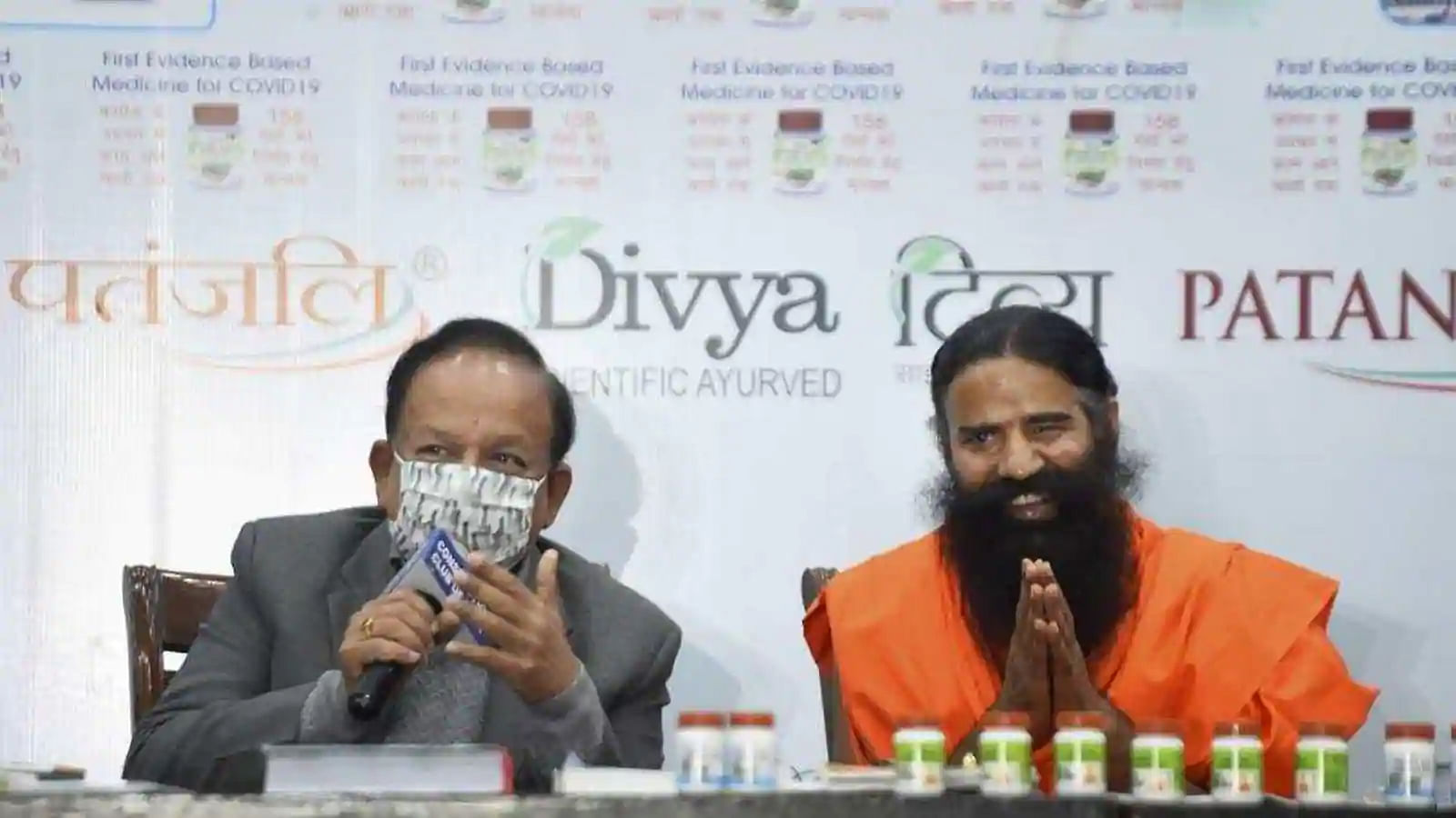 A file photo of Baba Ramdev with Union Health Minister Harsh Vardhan. Image used for representation.
