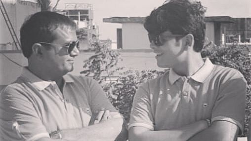 <div class="paragraphs"><p>Actor Bhavya Gandhi with his father.&nbsp;</p></div>