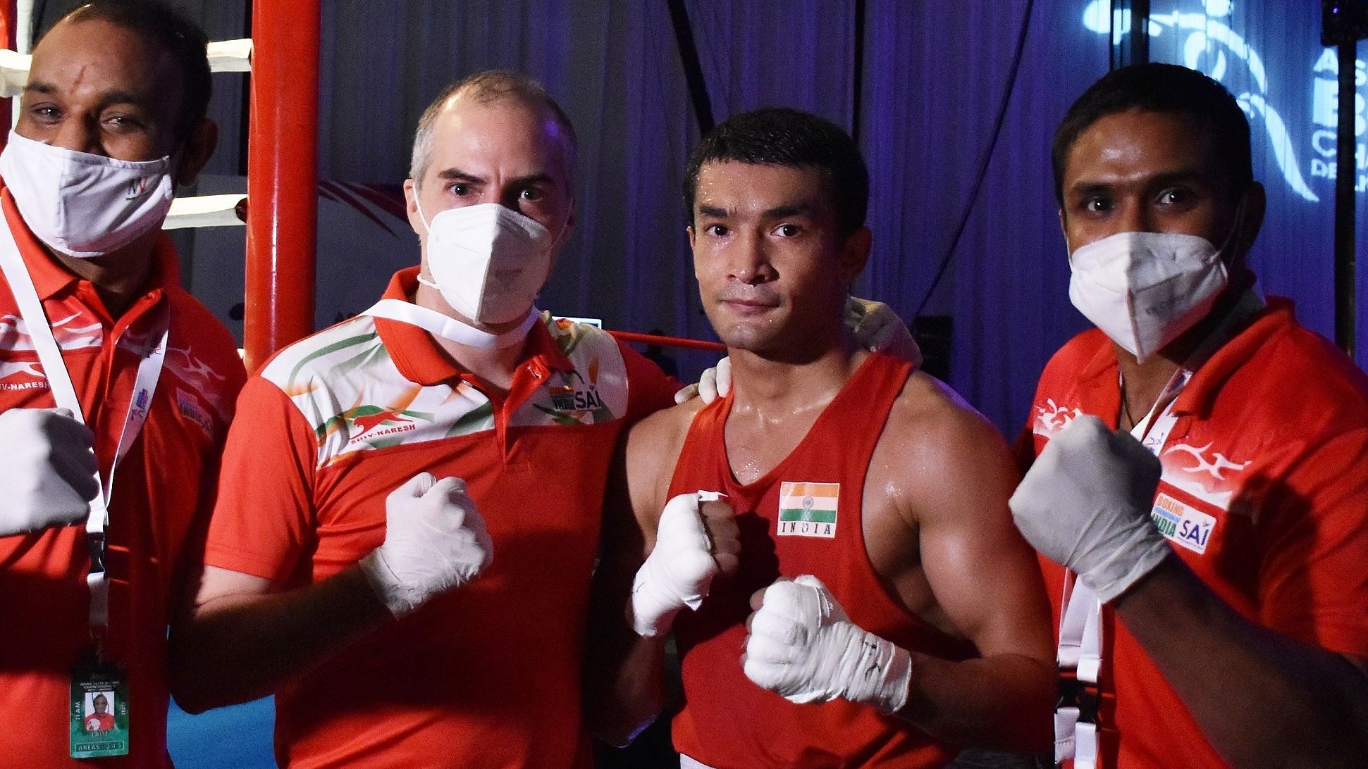 <div class="paragraphs"><p>Shiva Thapa will compete in the semi-final of the 2021 Asian Championships on Friday.</p></div>