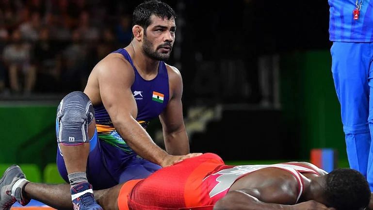 Sushil Kumar during a bout.&nbsp;